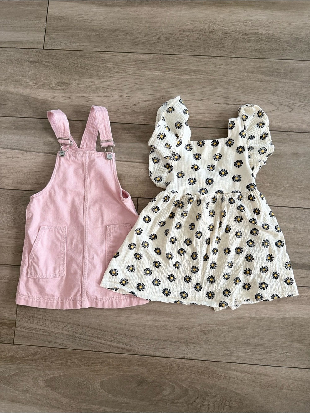 Toddler girl 3T Zara dress and pink baby gap Pink Denim Overall Dress